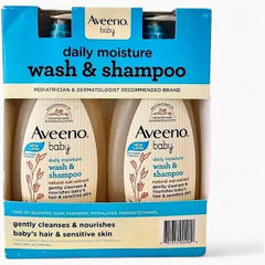 Aveeno Baby 2-in-1 Daily Wash and Shampoo with Oat Extract, 2 Pack (532ml each)