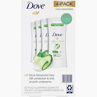 Advanced Care Cool Essentials Antiperspirant Deodorant 4 Pack 74 g Each