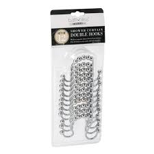 Shower Curtain Double Hooks Set of 12