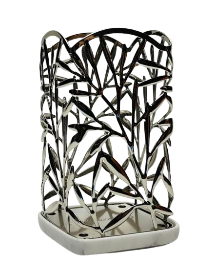 Bath and Body Works Vine Leaf Chrome Metal Gentle Sleeve Holder