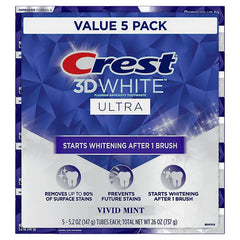 3D White Vivid Mint Ultra Whitening Toothpaste 5 Pack 737g