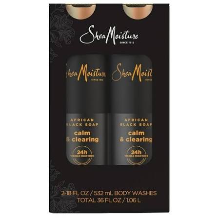 African Black Soap Calm & Clearing 2 Pack Body Wash (532ml Each)