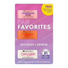 Fan Favorites Amazing Scents 3 Shea Sugar Scrubs 510g Moroccan Rose, Sunkissed Poppy, Coco Colada