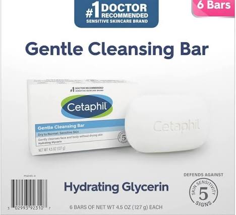Gentle Cleansing Bar Hydrating Glycerin 6 Bars (127g Each)