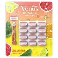 Venus Comfortglide Sunny Citrus 1 Razor 12 Cartridges Gel Bars