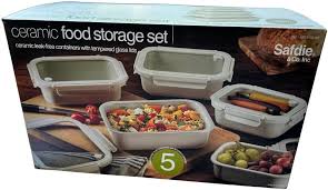 Ceramic Food Storage Set 5pc ITM 1796147 (Taupe)