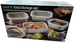 Ceramic Food Storage Set 5pc ITM 1796147 (Taupe)