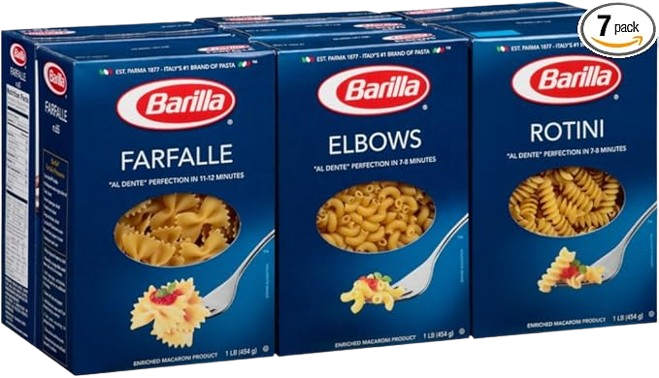 2 Boxes Farfalle 3 Boxes Elbows 2 Boxes Rotini 7LB
