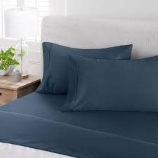 450TC Washed Indigo 4 Piece Sheet Set Twin/ Twin XL