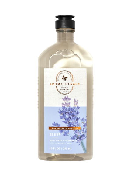 Aromatherapy Natural Essential Oils Lavender + Vanilla Moisturizing Body Wash with Shea Butter & Vitamin E 296ml