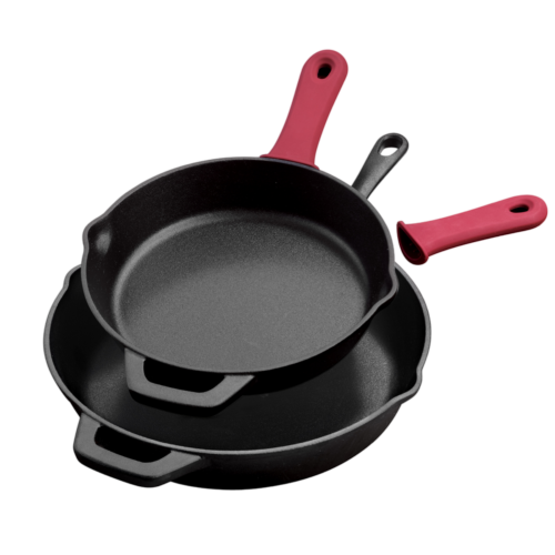 2 Pack Pre-season Cast Iron 10IN Grill 12IN Skillet