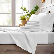 100% Bamboo Satin  Sheet Set Le Foyer King White
