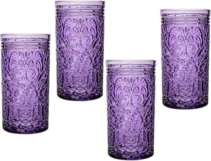 Set of 4 Crystal Highball Glasses 414ml