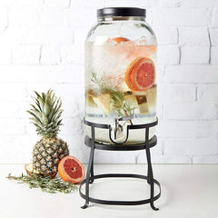 11L Glass Drink Dispenser With Stand