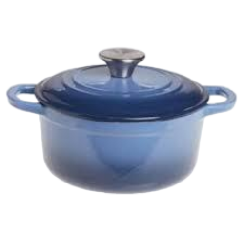 Enameled Cast Iron Dutch Oven 2 Pieces 2QT ITM: 21210 Denim