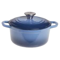 Enameled Cast Iron Dutch Oven 2 Pieces 2QT ITM: 21210 Denim