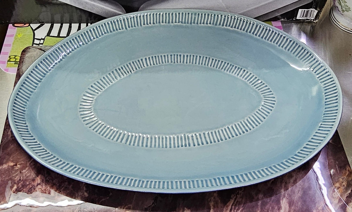 Marbella Blue 16.75" Oval Platter