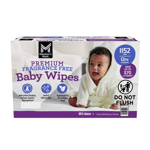 Premium Refreshing Clean Scent Baby Wipes 12 Pack 96 Wipes Per Pack