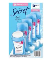 Secret Invisible Solid Antiperspirant and Deodorant - Powder Fresh 5 Pack