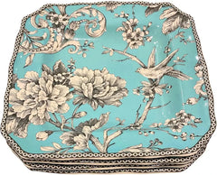 Adelaide Turquoise Fine Porcelain Square Dinner Plate