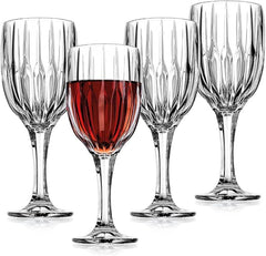 Pleat Set of 4 Crystal Goblet 325.31 ml Glasses