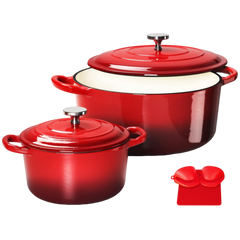Enameled Cast Iron 2 Piece Dutch Oven With Lid 4.7L
