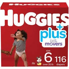 Plus+ Little Movers 2-in- 1 Diapers 116 Pieces Size 6
