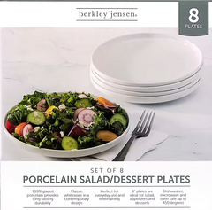 Set of 8 Porcelain Salad/ Dessert Plates
