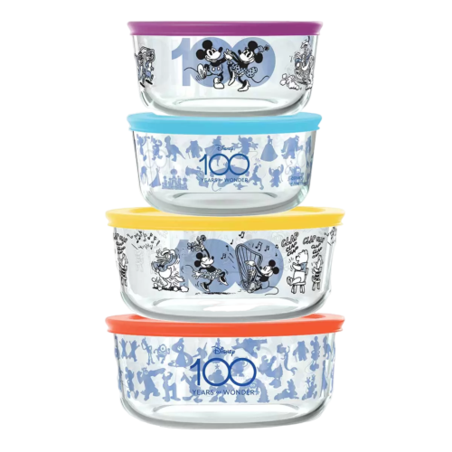 Disney Decorated Glass Food Storage 8 Piece Set