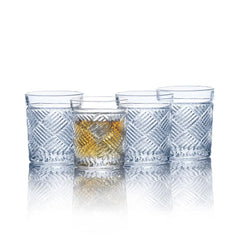 Set Of 4 Double Old Fashioned  Glasses Ballard Braid 264ml