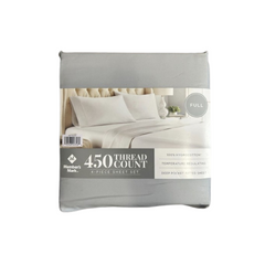 450 Thread Count 4-Piece Sheet Count Full Platinum Silver