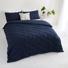 3 Piece Comforter Set Navy King Size