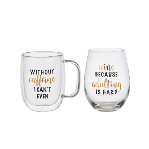 Mksa Mug Wout Caffeine Wine Because Set