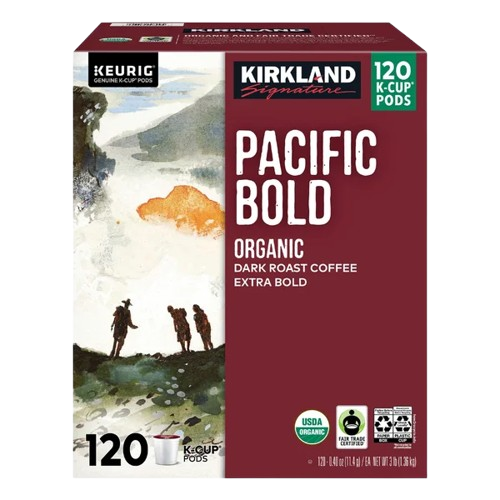 Pacific Bold Organic Dark Roast Coffee 120 K-Cup Pods