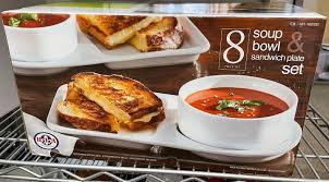 White Ceramic Soup Bowl and Sandwich Plate Set