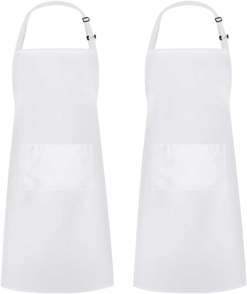 2 Pieces White Bib Aprons