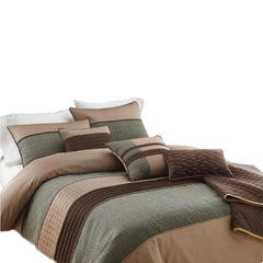 Queen 7 Piece Comforter Set Brown
