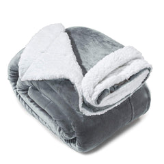 CBD Infused Sherpa Throw Light Grey