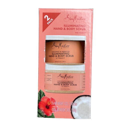 Coconut & Hibiscus Illuminating Hand & Body Scrub w/Vitamin E 2Pack 340g Each