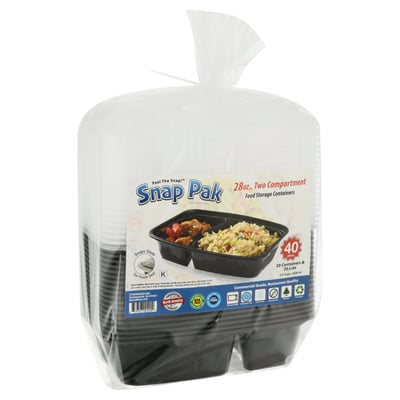 Dual Compartment Food Storage Containers 28Oz 48pc