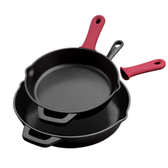 2 Pack Pre-season Cast Iron 10IN Grill 12IN Skillet