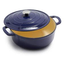 Matte Enameled Cast Iron Dutch Oven 5.5 Quart: Navy Blue