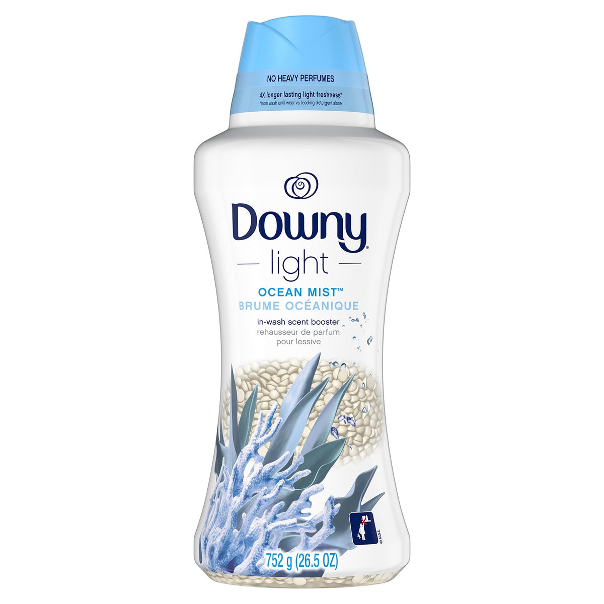 Downy Light Laundry Scent Booster Beads for Washer, Ocean Mist, 26.5 oz, with No Heavy Perfumes, Use with Fabric Softener
