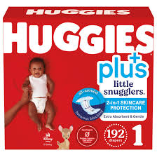 Huggies Plus Diapers, Size 1, 192 ct