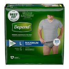 Depend FIT-FLEX Maximum Absorbency Incontinence Underwear For Men, Large, 68