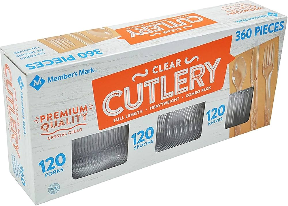Clear Cutlery 360pc
