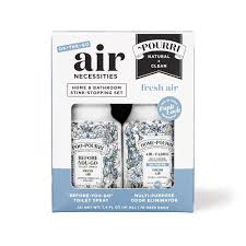 Home and Bathroom Stink-Stopping Set, Fresh Air, Natural + Clean Travel Friendly, 2pk