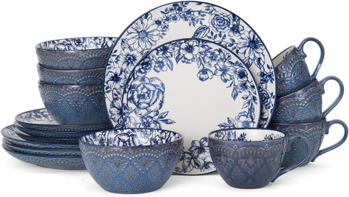 Gabriella Blue 16 Piece Dinner Set Remailer