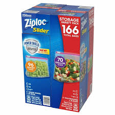 Ziploc Slider Bags Storage Variety Pack 166 bags