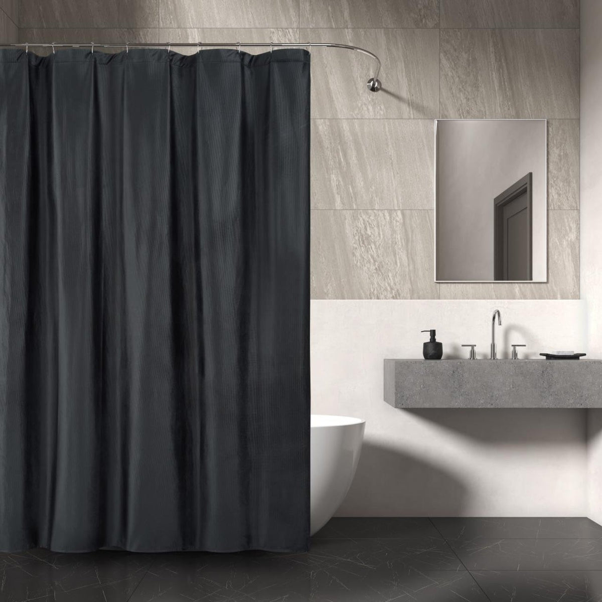 Lace Ombre Shower Curtain 178*183cm Black